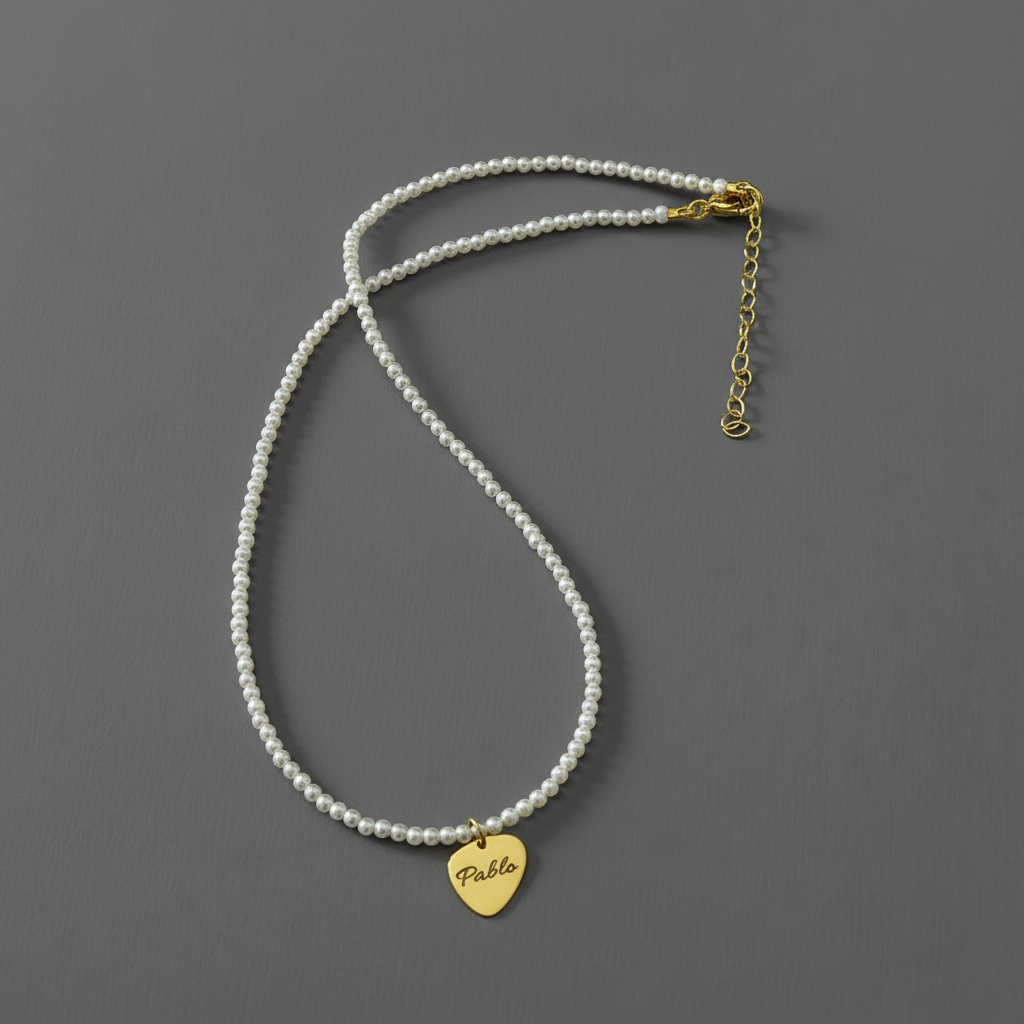 Collar profesional gris marengo con colgante Pablo