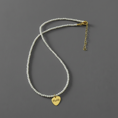 Collar profesional gris marengo con colgante Pablo